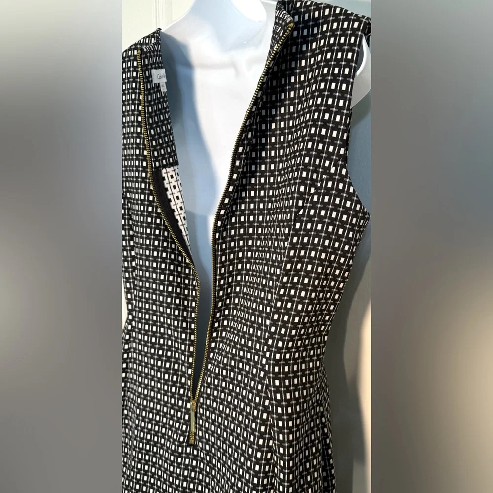 Calvin Klein Black and White Sleeveless sheath Dress size 12 - Picture 9 of 16